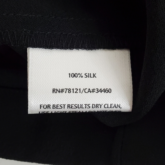 Eileen Fisher Silk Georgette Crepe Luxe Trousers Size XL Black Zip Fly Pants NEW - Picture 11 of 14